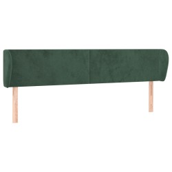 vidaXL Kopfteil mit Ohren Dunkelgrün 163x23x78/88 cm Samt