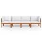 vidaXL 4-Sitzer-Gartensofa mit Kissen Massivholz Akazie