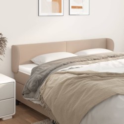 vidaXL Kopfteil mit Ohren Cappuccino-Braun 203x23x78/88 cm Kunstleder