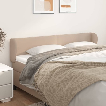 vidaXL Kopfteil mit Ohren Cappuccino-Braun 203x23x78/88 cm Kunstleder