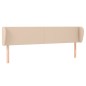 vidaXL Kopfteil mit Ohren Cappuccino-Braun 203x23x78/88 cm Kunstleder