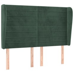 vidaXL Kopfteil mit Ohren Dunkelgrün 147x23x118/128 cm Samt