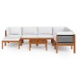 8-tlg. Garten-Lounge-Set mit Kissen Cremeweiß Massivholz Akazie 8-tlg. Garten-Lounge-Set mit Kissen Cremeweiß Massivholz Akazie