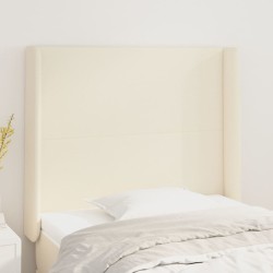 vidaXL Kopfteil mit Ohren Creme 93x16x118/128 cm Kunstleder