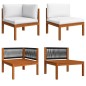 8-tlg. Garten-Lounge-Set mit Kissen Cremeweiß Massivholz Akazie 8-tlg. Garten-Lounge-Set mit Kissen Cremeweiß Massivholz Akazie
