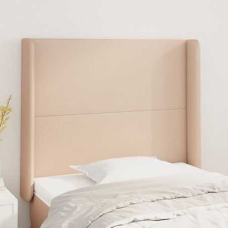 vidaXL Kopfteil mit Ohren Cappuccino-Braun 103x16x118/128cm Kunstleder