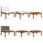 8-tlg. Garten-Lounge-Set mit Kissen Cremeweiß Massivholz Akazie 8-tlg. Garten-Lounge-Set mit Kissen Cremeweiß Massivholz Akazie