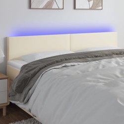 vidaXL LED Kopfteil Creme 180x5x78/88 cm Kunstleder 
