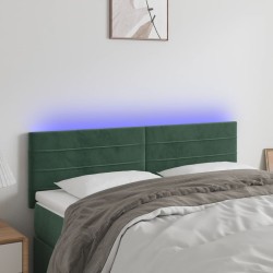 vidaXL LED Kopfteil Dunkelgrün 144x5x78/88 cm Samt