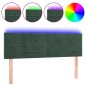 vidaXL LED Kopfteil Dunkelgrün 144x5x78/88 cm Samt