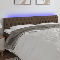 vidaXL LED Kopfteil Dunkelbraun 200x7x78/88 cm Stoff