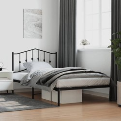 vidaXL Bettgestell mit Kopfteil Metall Schwarz 100x200 cm