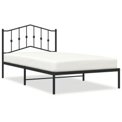 vidaXL Bettgestell mit Kopfteil Metall Schwarz 100x200 cm