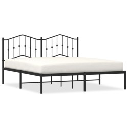 vidaXL Bettgestell mit Kopfteil Metall Schwarz 160x200 cm