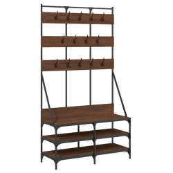 vidaXL Kleiderständer mit Schuhablage Braun Eichen-Optik 100x40x184 cm