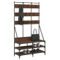 vidaXL Kleiderständer mit Schuhablage Braun Eichen-Optik 100x40x184 cm vidaXL Kleiderständer mit Schuhablage Braun Eichen-Optik 100x40x184 cm