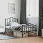 vidaXL Bettgestell mit Kopf- und Fußteil Metall Schwarz 90x190 cm vidaXL Bettgestell mit Kopf- und Fußteil Metall Schwarz 90x190 cm