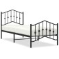 vidaXL Bettgestell mit Kopf- und Fußteil Metall Schwarz 90x190 cm vidaXL Bettgestell mit Kopf- und Fußteil Metall Schwarz 90x190 cm