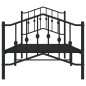 vidaXL Bettgestell mit Kopf- und Fußteil Metall Schwarz 90x190 cm vidaXL Bettgestell mit Kopf- und Fußteil Metall Schwarz 90x190 cm