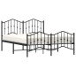 vidaXL Bettgestell mit Kopf- und Fußteil Metall Schwarz 150x200 cm vidaXL Bettgestell mit Kopf- und Fußteil Metall Schwarz 150x200 cm