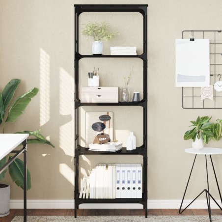 vidaXL Bücherregal 5 Böden Schwarz 59x35x171 cm Holzwerkstoff
