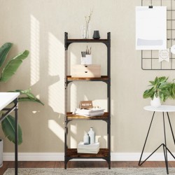 vidaXL Bücherregal 4 Böden Räuchereiche 40x30x120 cm Holzwerkstoff