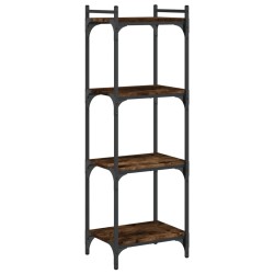 vidaXL Bücherregal 4 Böden Räuchereiche 40x30x120 cm Holzwerkstoff