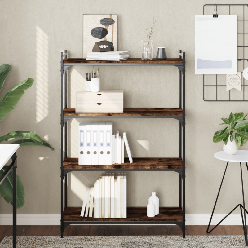 vidaXL Bücherregal 4 Böden Räuchereiche 80x30x120 cm Holzwerkstoff vidaXL Bücherregal 4 Böden Räuchereiche 80x30x120 cm Holzwerkstoff