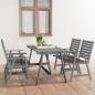vidaXL 5-tlg. Garten-Essgruppe Grau Massivholz Akazie vidaXL 5-tlg. Garten-Essgruppe Grau Massivholz Akazie