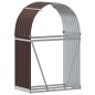 vidaXL Kaminholzunterstand Braun 80x45x120 cm Verzinkter Stahl vidaXL Kaminholzunterstand Braun 80x45x120 cm Verzinkter Stahl