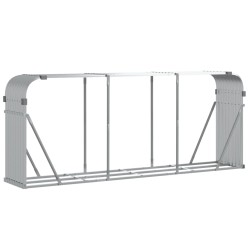 vidaXL Kaminholzunterstand Silbern 234x45x100 cm Verzinkter Stahl