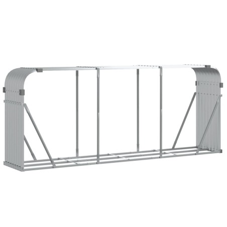 vidaXL Kaminholzunterstand Silbern 234x45x100 cm Verzinkter Stahl