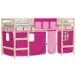vidaXL Kinderhochbett mit Vorhängen Rosa 80x200 cm Massivholz Kiefer vidaXL Kinderhochbett mit Vorhängen Rosa 80x200 cm Massivholz Kiefer