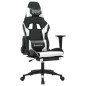 vidaXL Gaming-Stuhl mit Massage & Fußstütze Schwarz & Weiß Kunstleder vidaXL Gaming-Stuhl mit Massage & Fußstütze Schwarz & Weiß Kunstleder