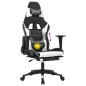 vidaXL Gaming-Stuhl mit Massage & Fußstütze Schwarz & Weiß Kunstleder vidaXL Gaming-Stuhl mit Massage & Fußstütze Schwarz & Weiß Kunstleder