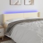 vidaXL LED Kopfteil Creme 203x16x78/88 cm Kunstleder