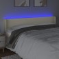 vidaXL LED Kopfteil Creme 203x16x78/88 cm Kunstleder