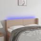 vidaXL LED Kopfteil Cappuccino-Braun 147x16x78/88 cm Kunstleder