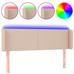 vidaXL LED Kopfteil Cappuccino-Braun 147x16x78/88 cm Kunstleder