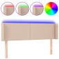 vidaXL LED Kopfteil Cappuccino-Braun 147x16x78/88 cm Kunstleder