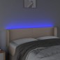 vidaXL LED Kopfteil Cappuccino-Braun 147x16x78/88 cm Kunstleder