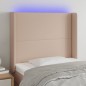 vidaXL LED Kopfteil Cappuccino-Braun 83x16x118/128 cm Kunstleder