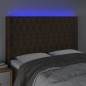vidaXL LED Kopfteil Dunkelbraun 163x16x118/128 cm Stoff vidaXL LED Kopfteil Dunkelbraun 163x16x118/128 cm Stoff