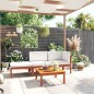 4-tlg. Garten-Lounge-Set mit Kissen Cremeweiß Massivholz Akazie 4-tlg. Garten-Lounge-Set mit Kissen Cremeweiß Massivholz Akazie