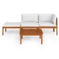 4-tlg. Garten-Lounge-Set mit Kissen Cremeweiß Massivholz Akazie 4-tlg. Garten-Lounge-Set mit Kissen Cremeweiß Massivholz Akazie