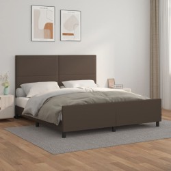 vidaXL Bettgestell mit Kopfteil Braun 180x200 cm Kunstleder