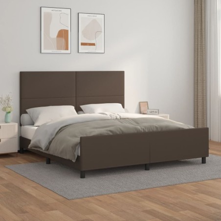 vidaXL Bettgestell mit Kopfteil Braun 180x200 cm Kunstleder