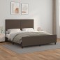 vidaXL Bettgestell mit Kopfteil Braun 180x200 cm Kunstleder vidaXL Bettgestell mit Kopfteil Braun 180x200 cm Kunstleder