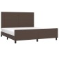 vidaXL Bettgestell mit Kopfteil Braun 180x200 cm Kunstleder vidaXL Bettgestell mit Kopfteil Braun 180x200 cm Kunstleder