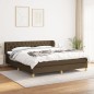 vidaXL Boxspringbett mit Matratze Dunkelbraun 160x200 cm Stoff vidaXL Boxspringbett mit Matratze Dunkelbraun 160x200 cm Stoff
